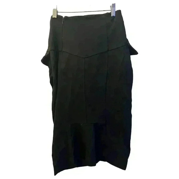 Diane Von Furstenberg Midi Pencil Skirt Black Size 4 Button Detail Women's - Picture 7 of 8